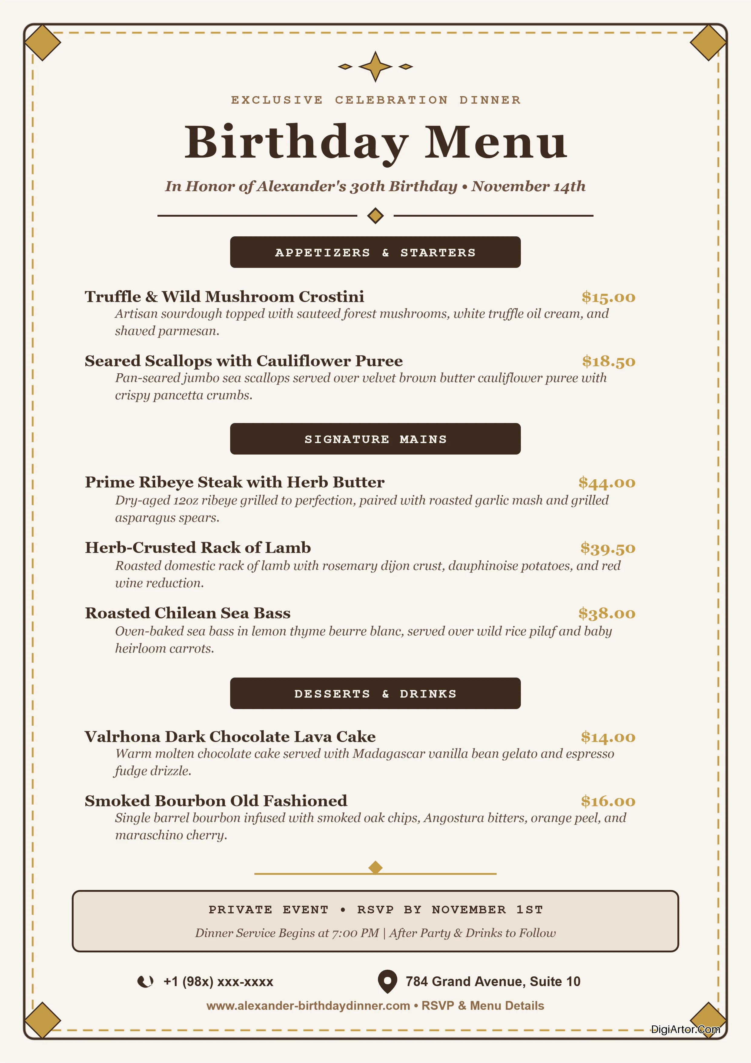 Birthday Menu Card Editable Template Reference Image