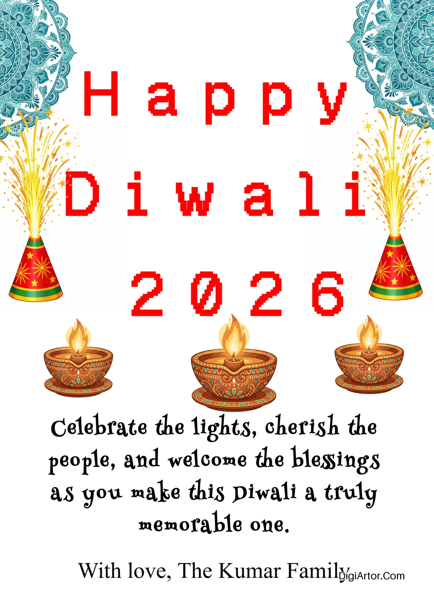Deepavali Wishes Images With Messages of Strength and Prosperity Editable Template Reference Image