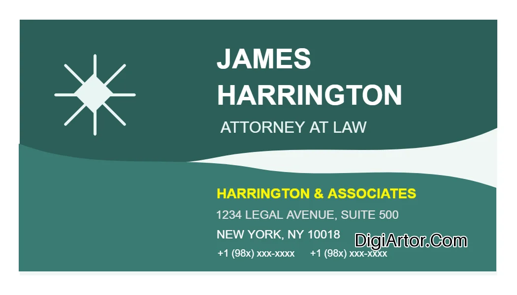 Professional Lawyer Business (Visiting) Card Editable Template Reference Image