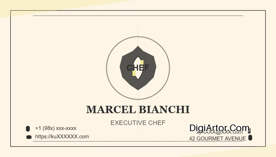 Chef Business (Visiting) Card Editable Template Reference Image