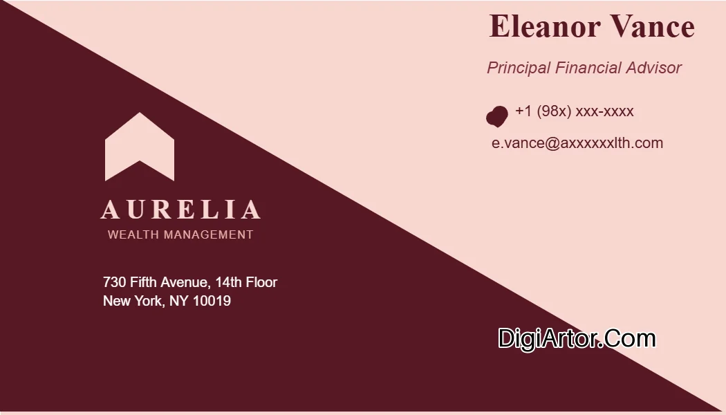 Financial Advisor Business (Visiting) Card Editable Template Reference Image