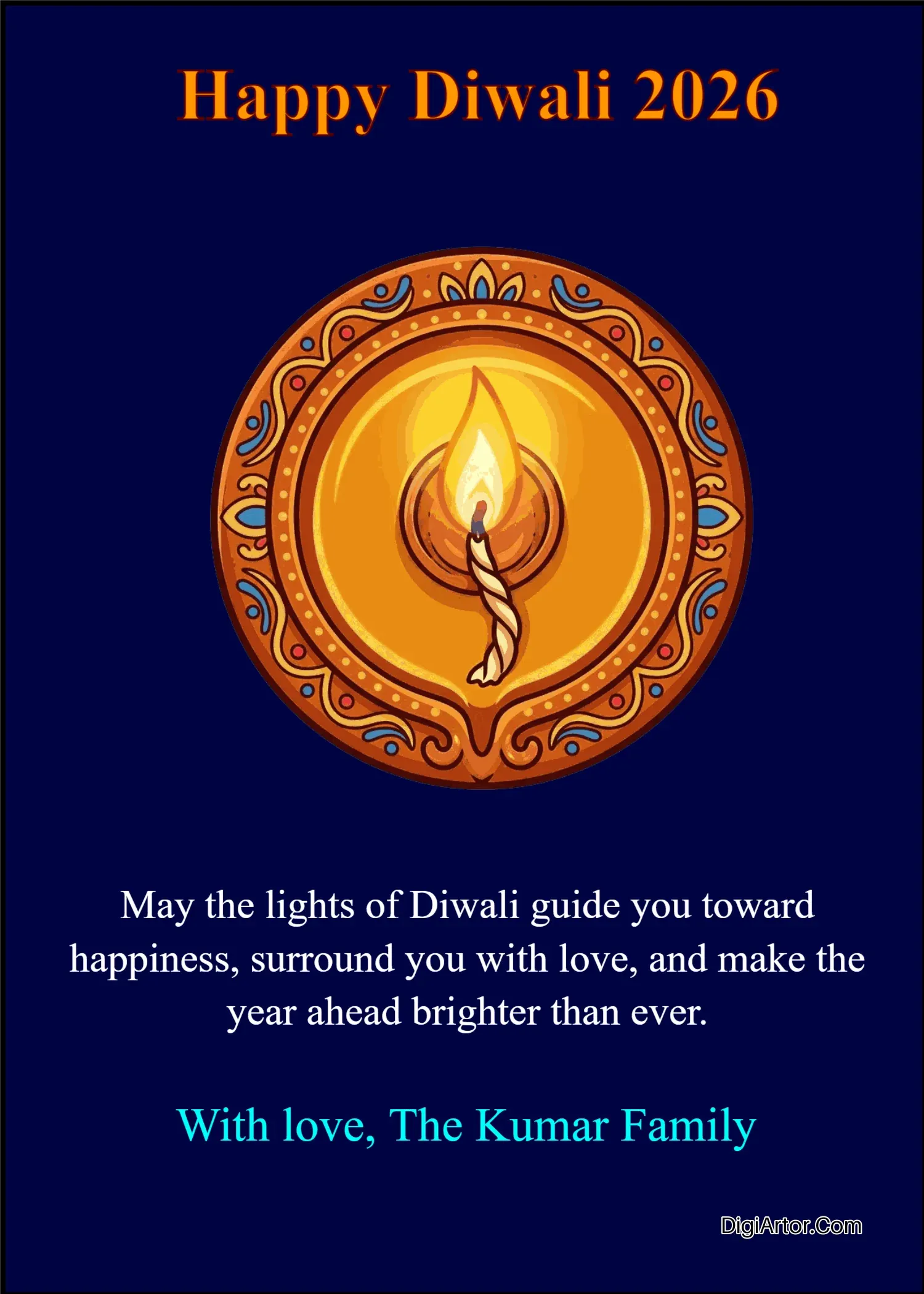 Diwali Cards Online for Magnificent Wishes and Festive Joy Editable Template Reference Image