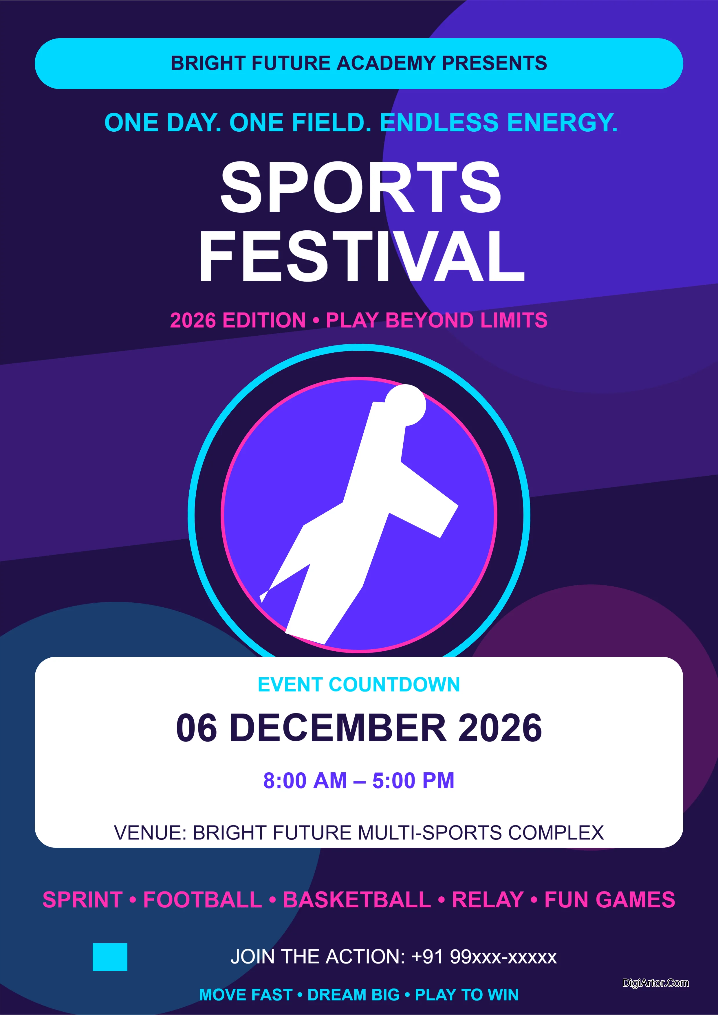 Design a High-Energy Sports Day Poster Online and Build Excitement for Your Event Editable Template Reference Image