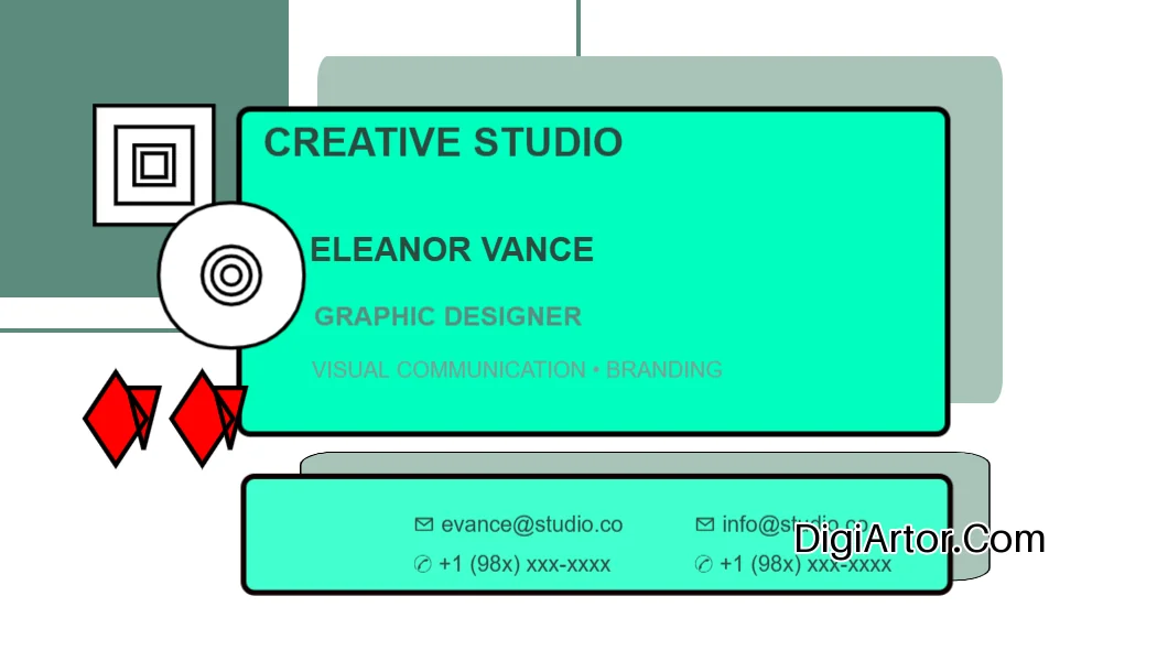 Creative Studio Business (Visiting) Card Editable Template Reference Image