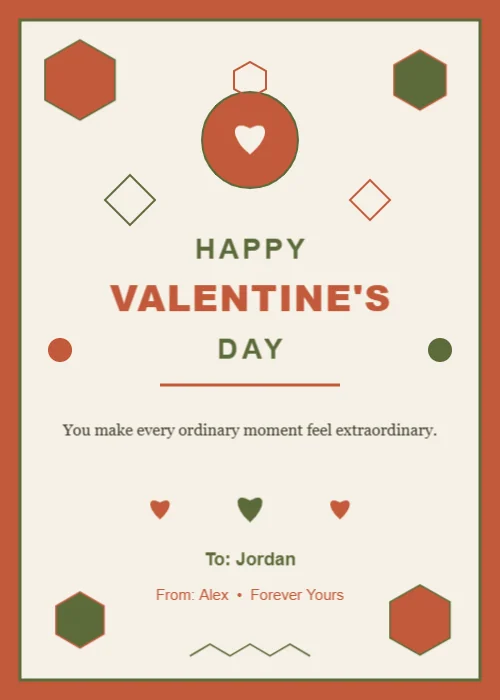 Customize Valentines Day Greeting Card Editable Template Reference Image
