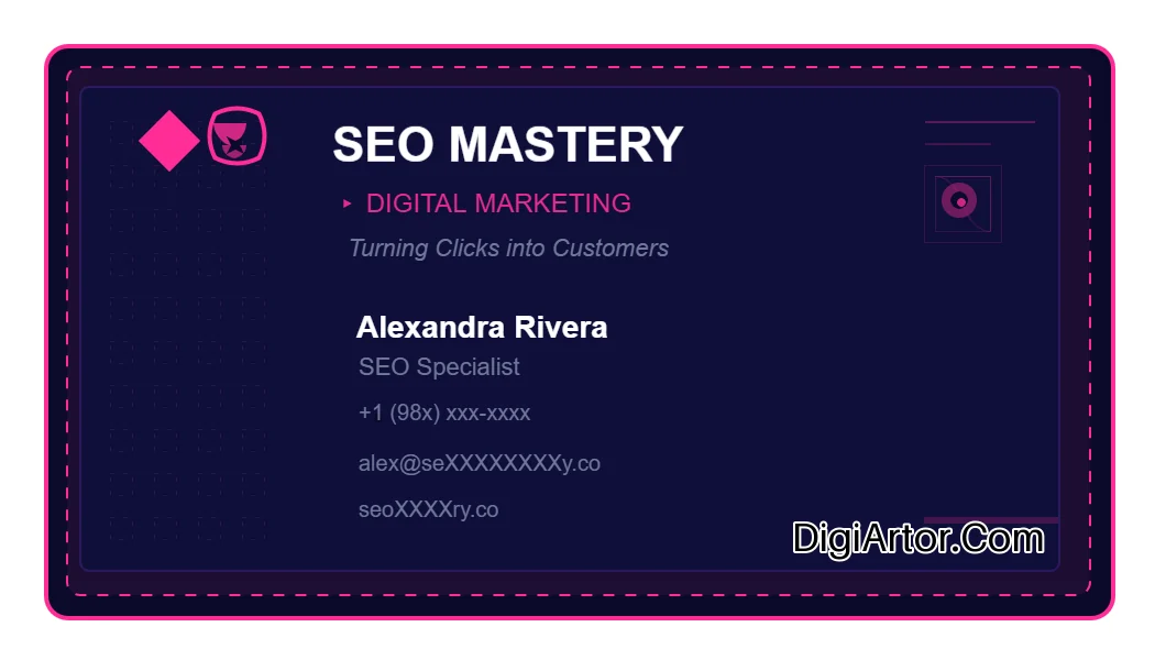 SEO Specialist Business (Visiting) Card Editable Template Reference Image