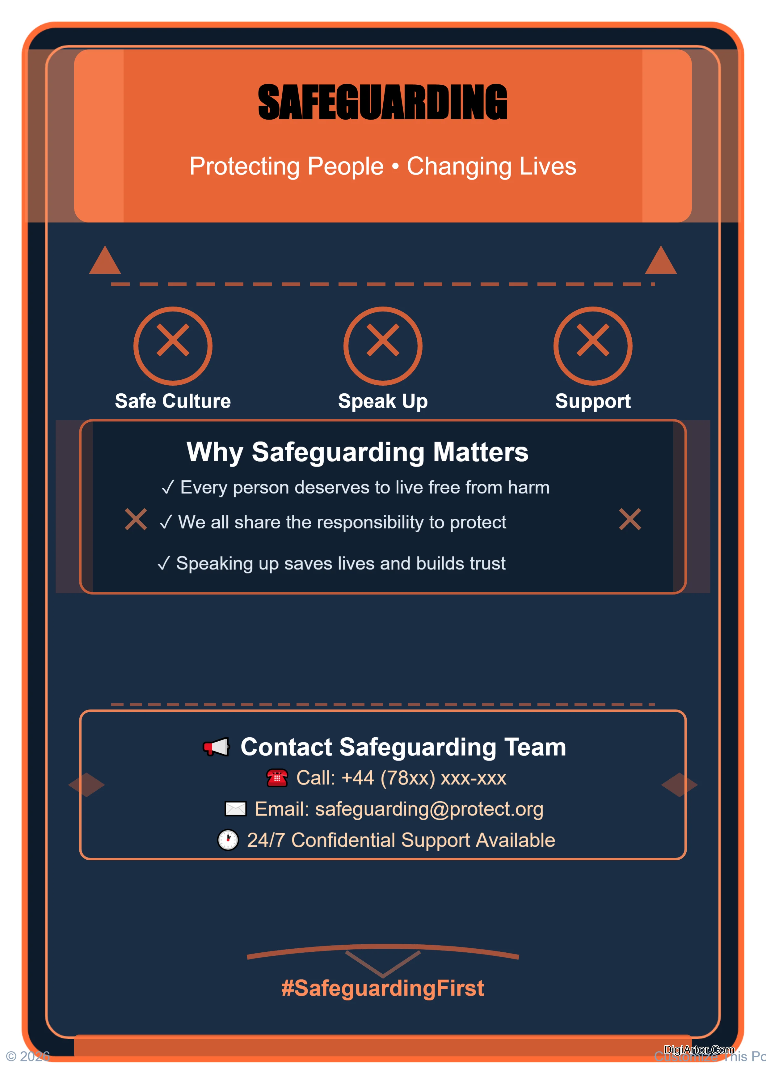 Edit Personalize Professional Safeguarding Posters Online Editable Template Reference Image