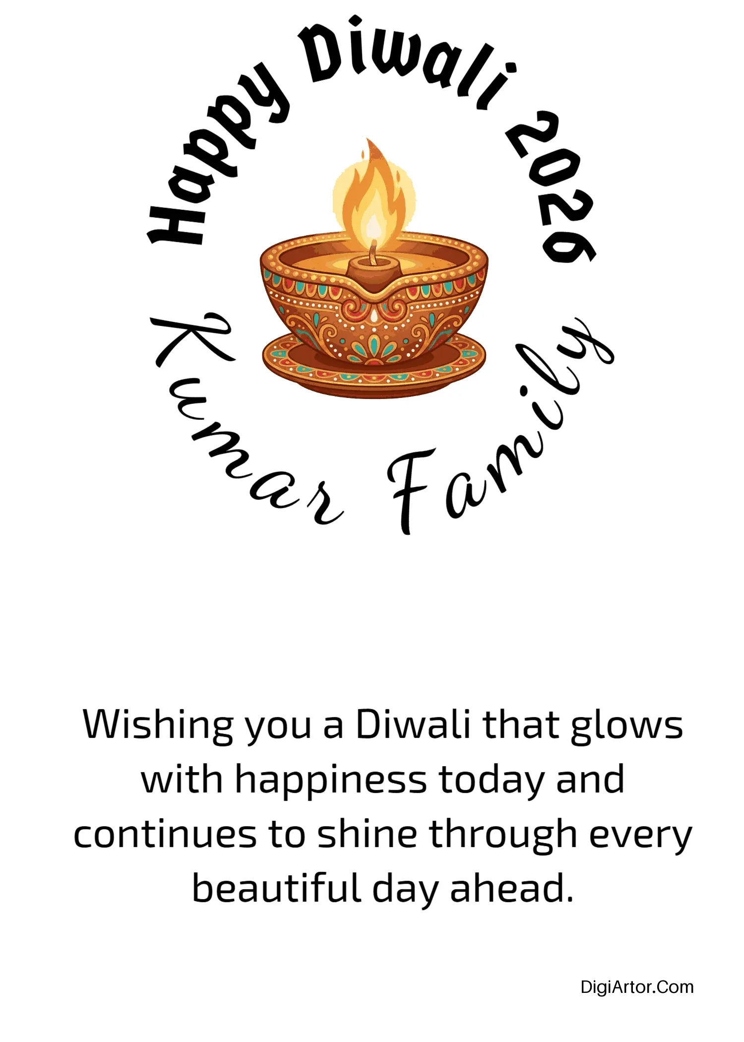Diwali Images and Wishes for Family, Friends and Loved Ones Editable Template Reference Image