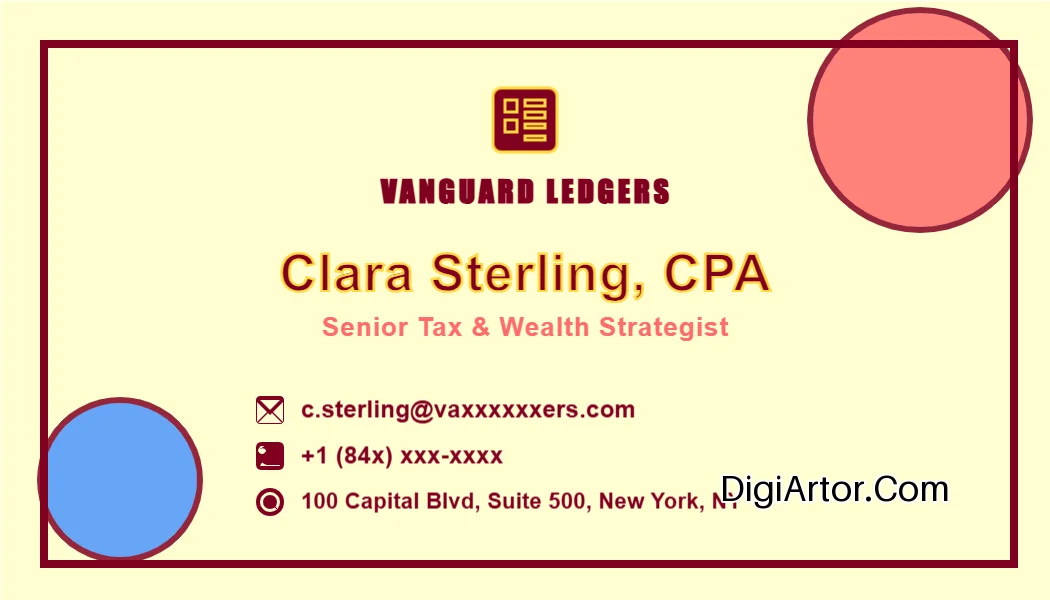 Pop Art Accountant Business (Visiting) Card Editable Template Reference Image