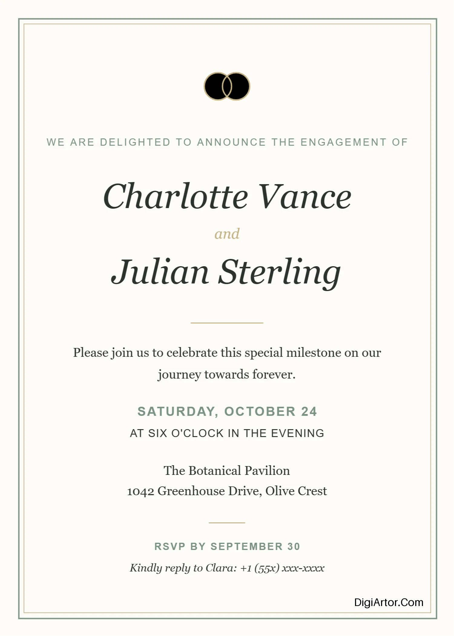 Engagement Invitation Card Editable Template Reference Image