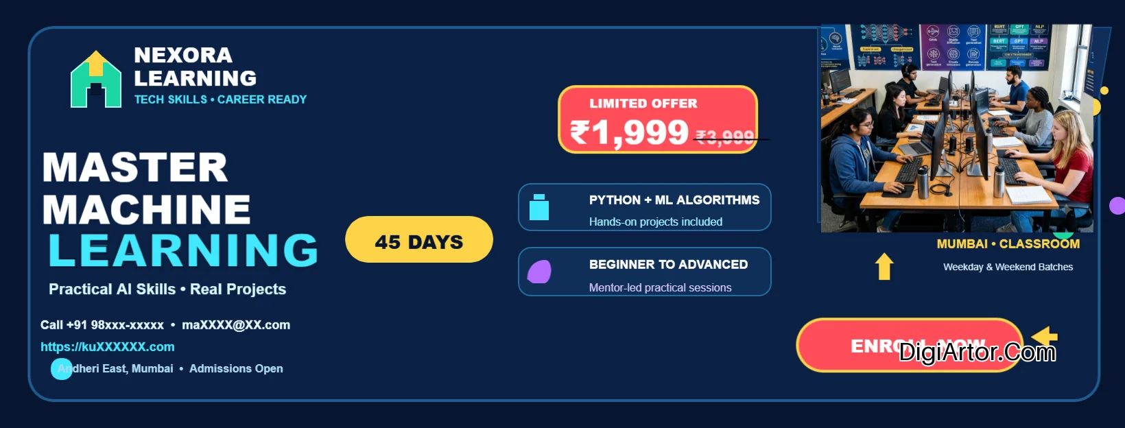 Machine Learning Course Banner Ad Editable Template Reference Image