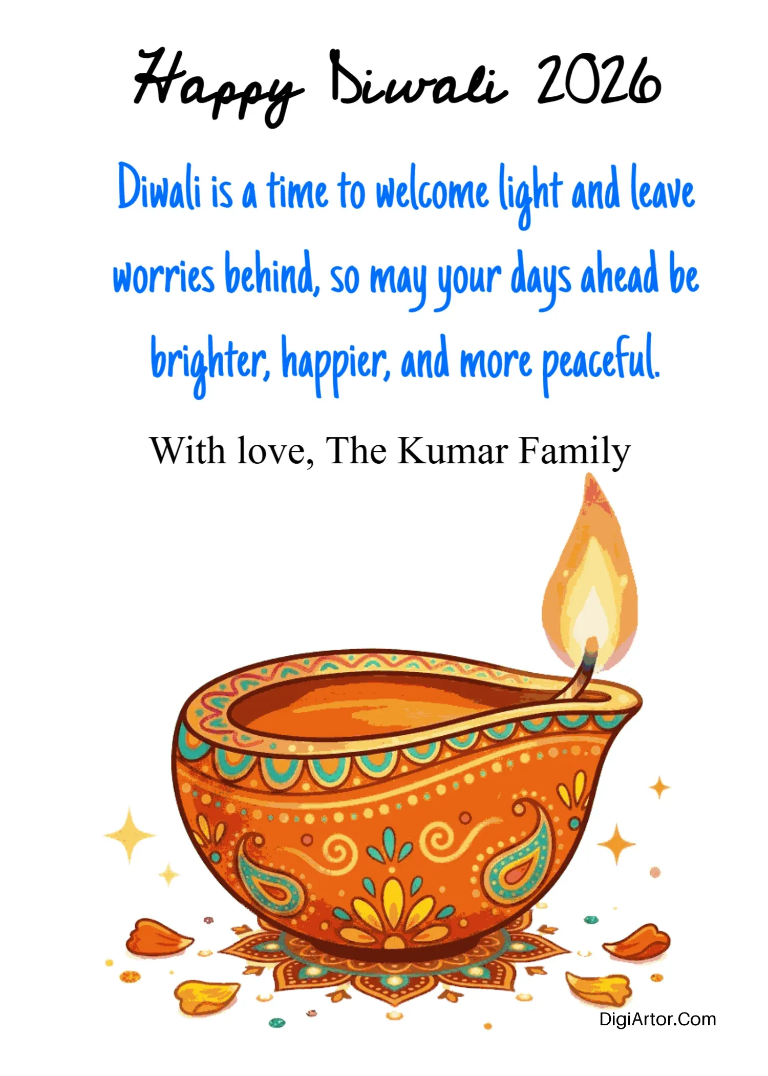 Deepavali Greeting Cards With Wishes for What Matters Most Editable Template Reference Image