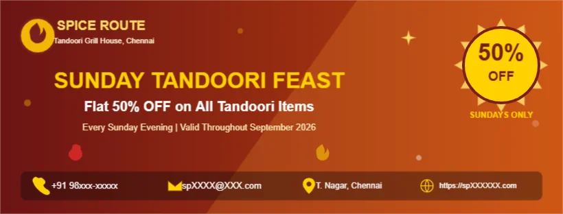 Restaurant Discount Banner Editable Template Reference Image