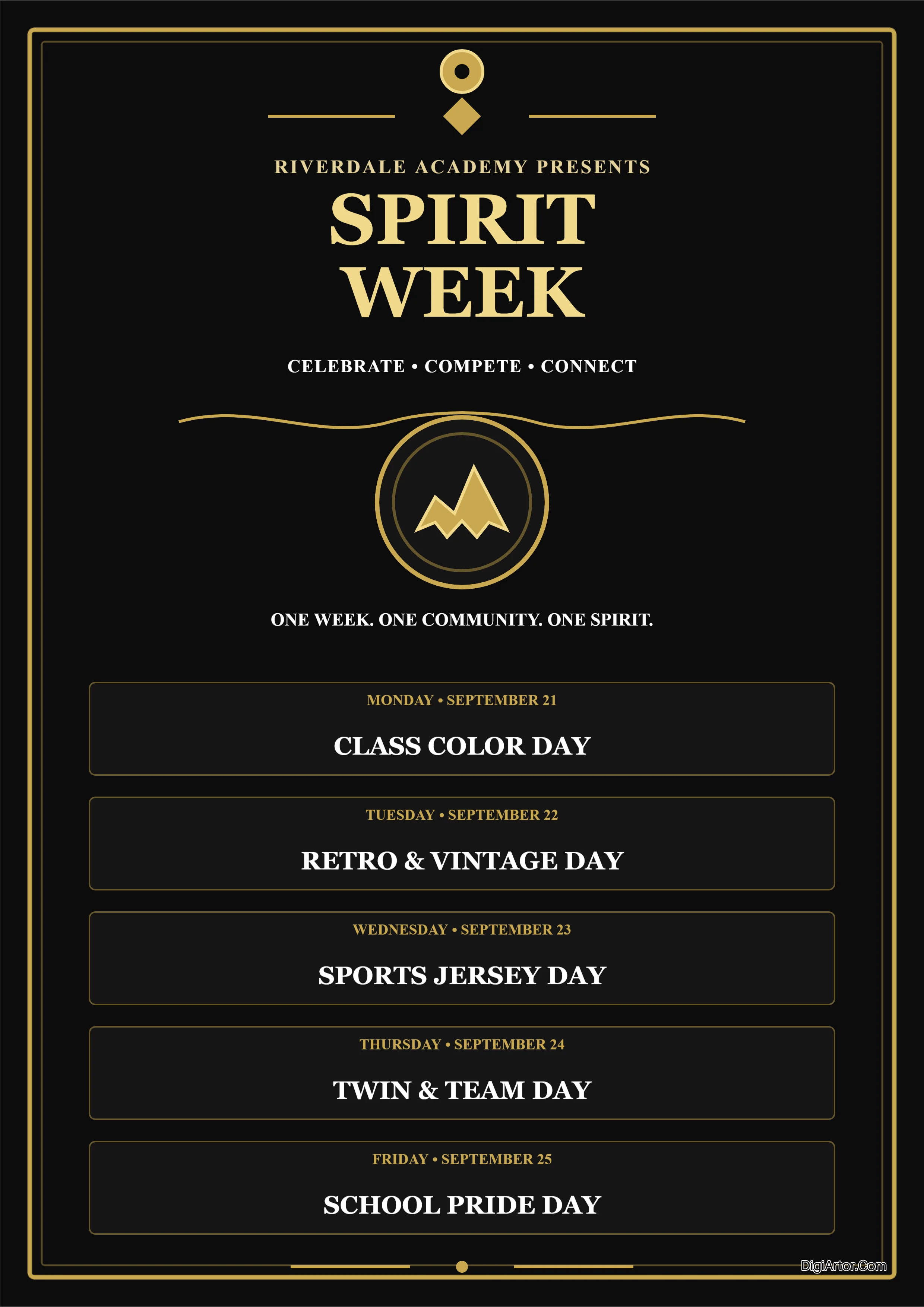 Spirit Week Flyer Editable Template Reference Image