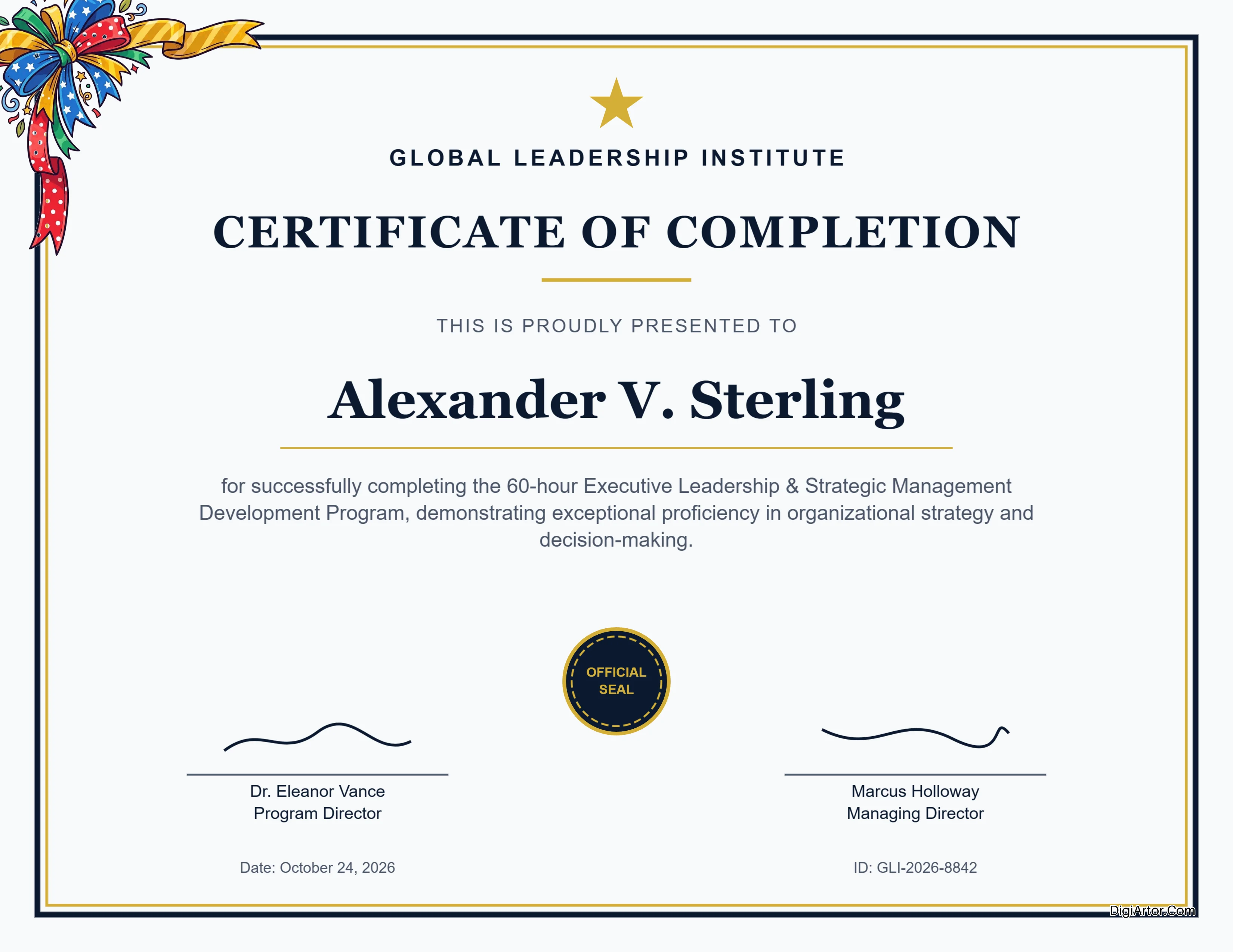 Corporate Leadership Training Completion Certificate Template Customize & Download Online free Editable Template Reference Image