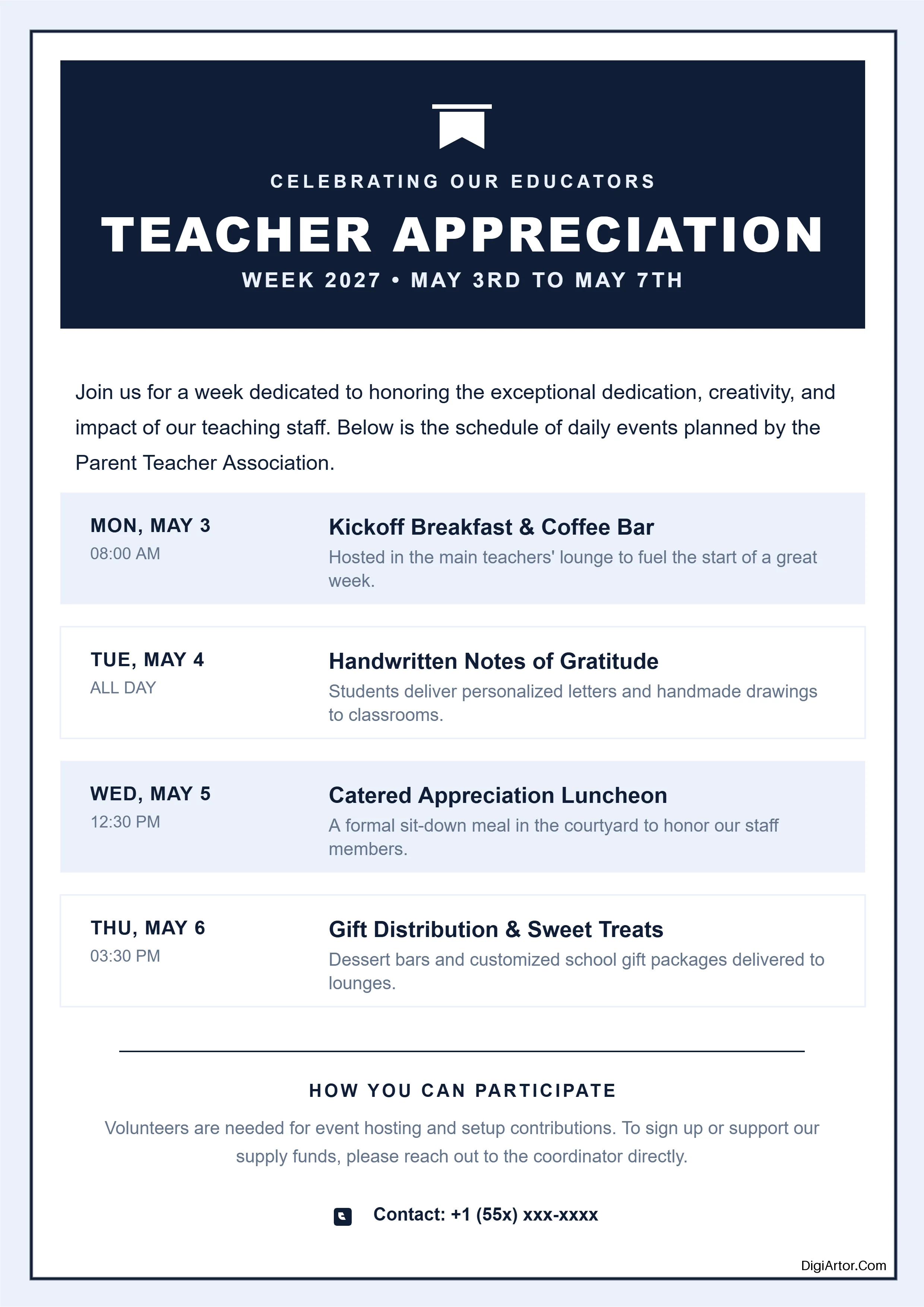 Teacher Appreciation Week Flyer Editable Template Reference Image
