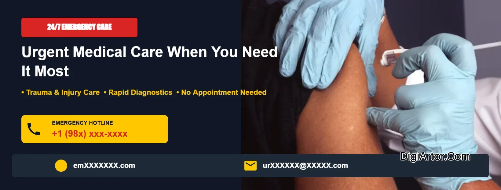 Editable Emergency Clinic Web Banner - Customize & Download Editable Template Reference Image