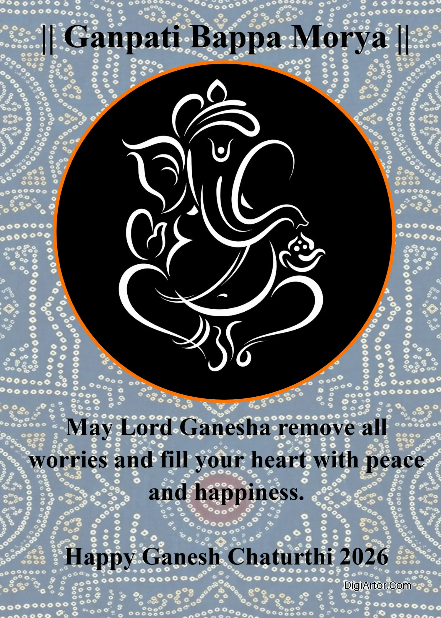 Happy Ganesh Puja Greeting Card for WhatsApp Editable Template Reference Image