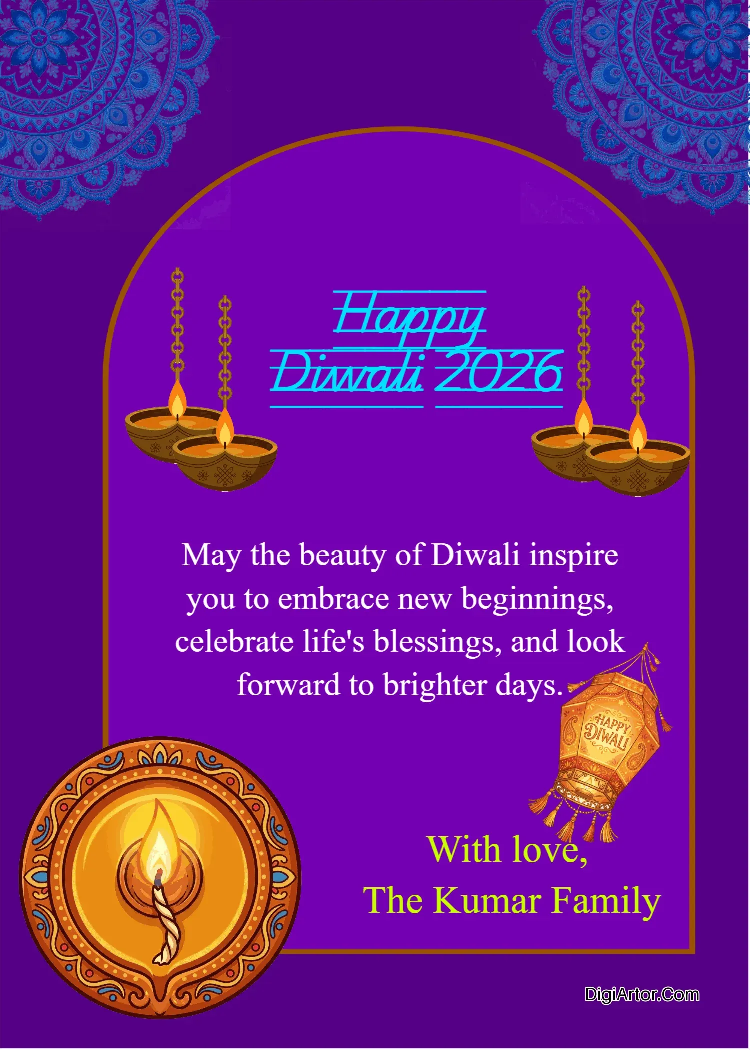 Diwali Wish by Name for Wishes That Last All Year Editable Template Reference Image