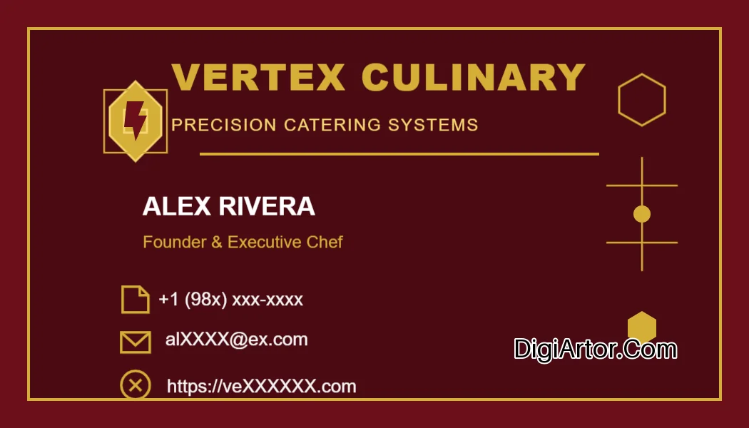 Catering Business (Visiting) Card Editable Template Reference Image