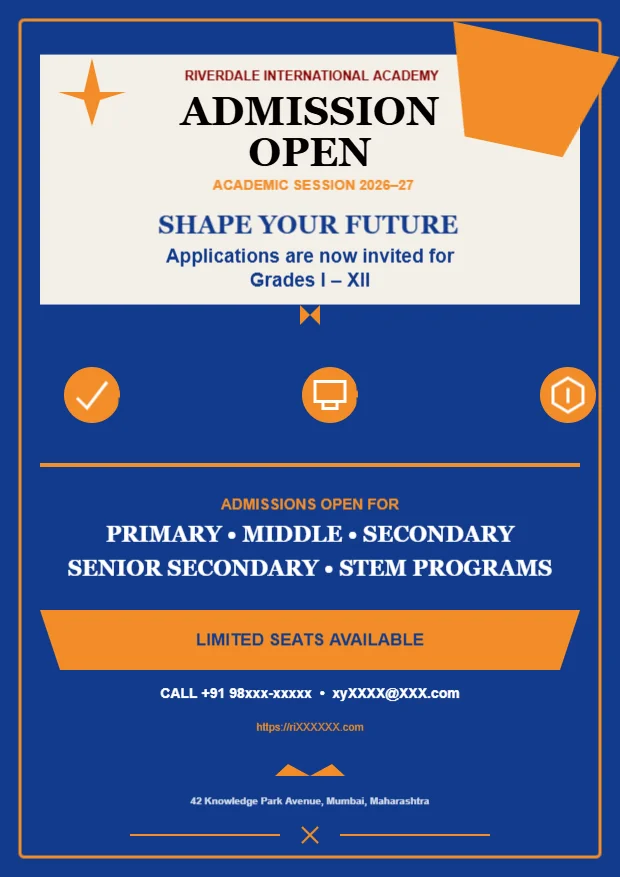 Admission Open Poster Editable Template Reference Image