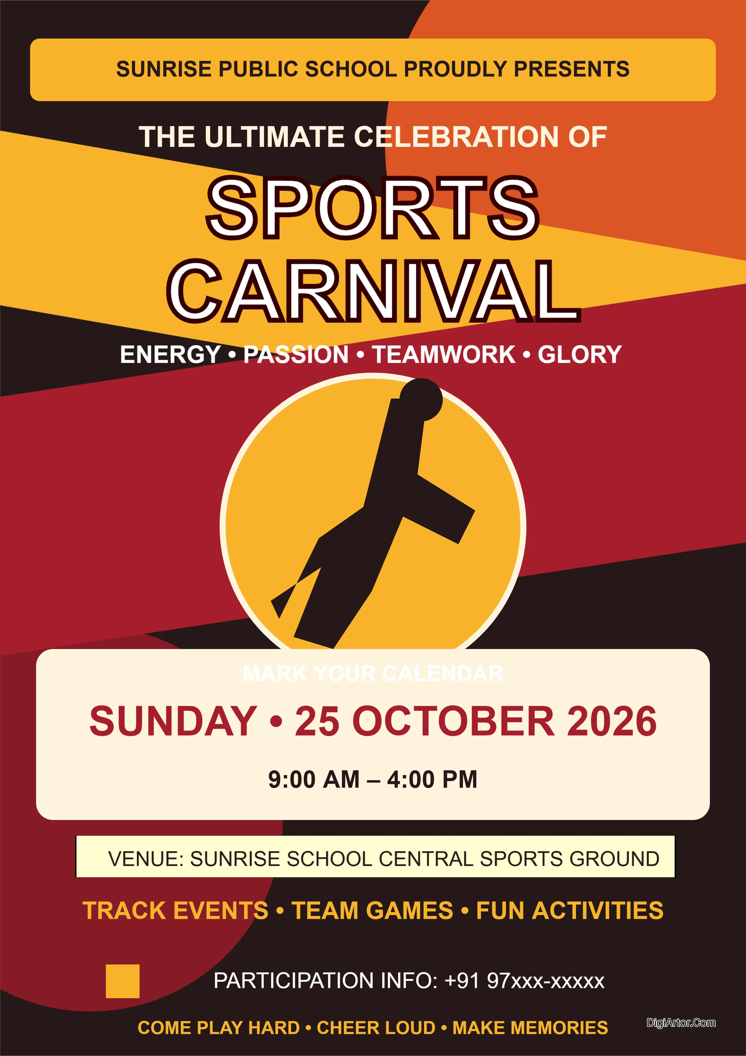 Create a Bold Sports Day Poster Online and Celebrate Every Champion Editable Template Reference Image