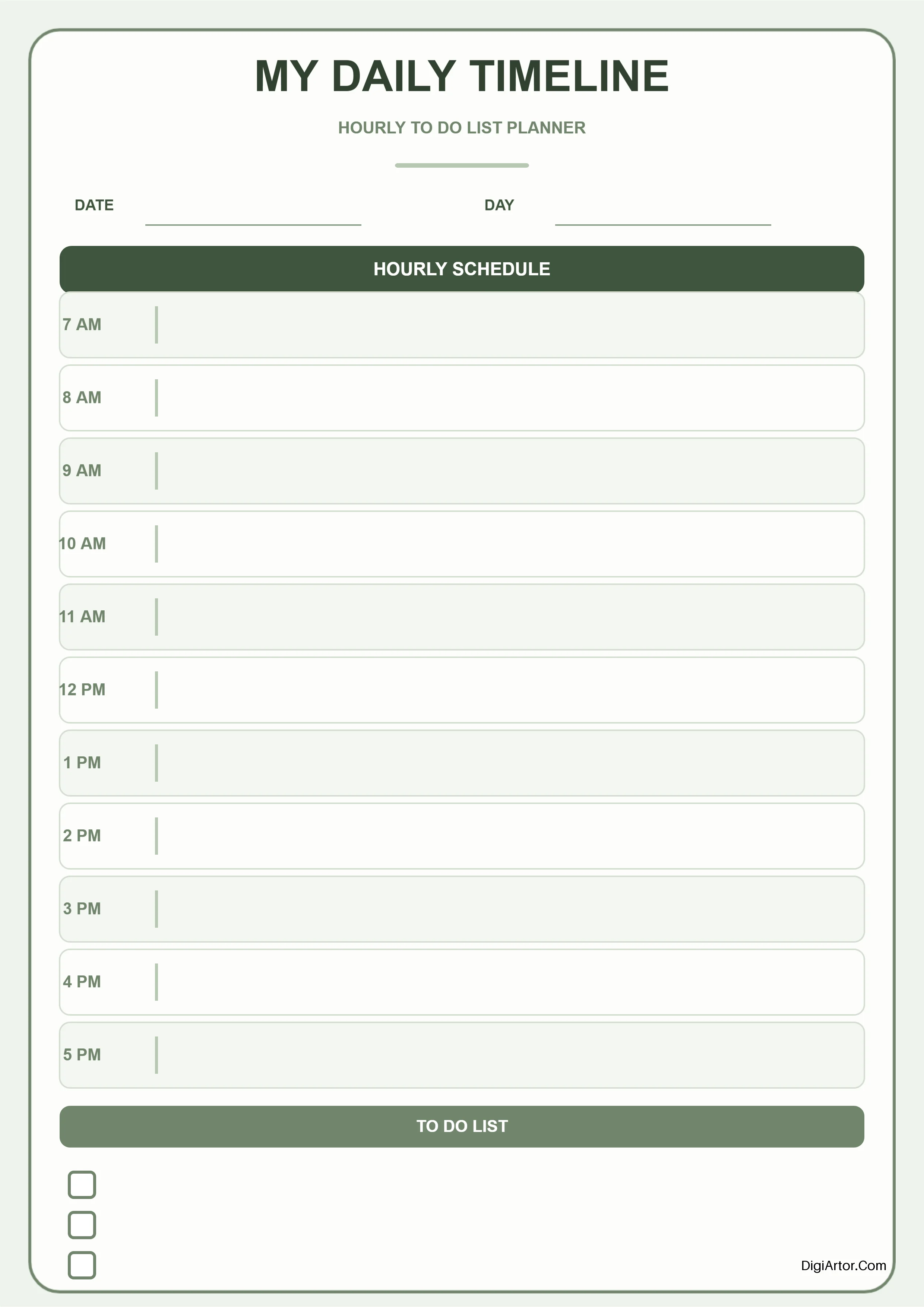 Edit online hourly to do list planner, download for free & take print out Editable Template Reference Image