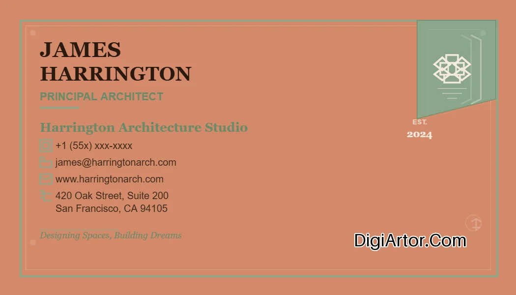 Architect Business (Visiting) Card Editable Template Reference Image