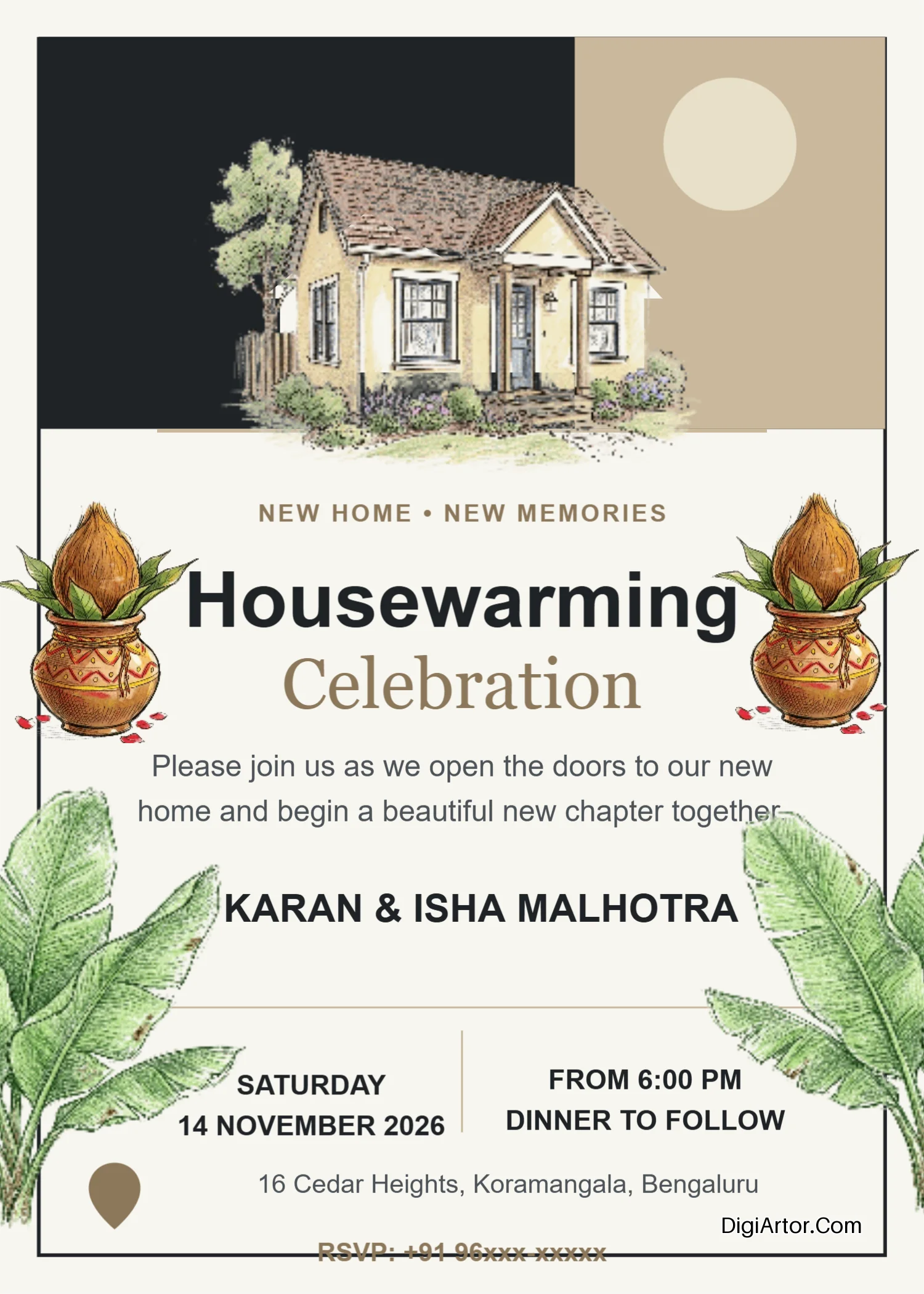 Griha pravesh invitation card online free Editable Design Templates Editable Template Reference Image