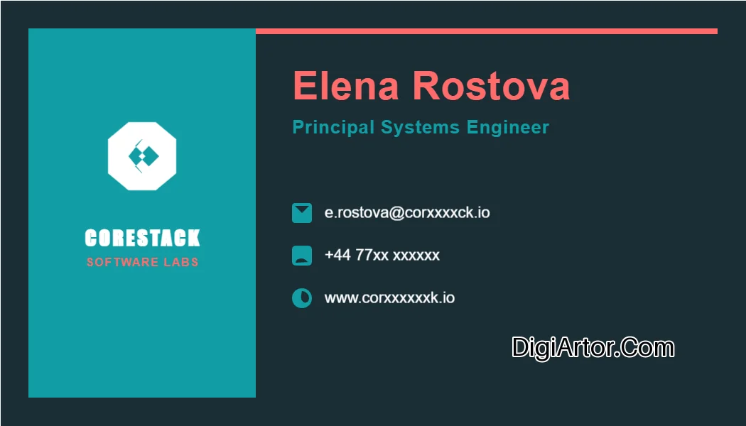Software Engineer Business (Visiting) Card Editable Template Reference Image