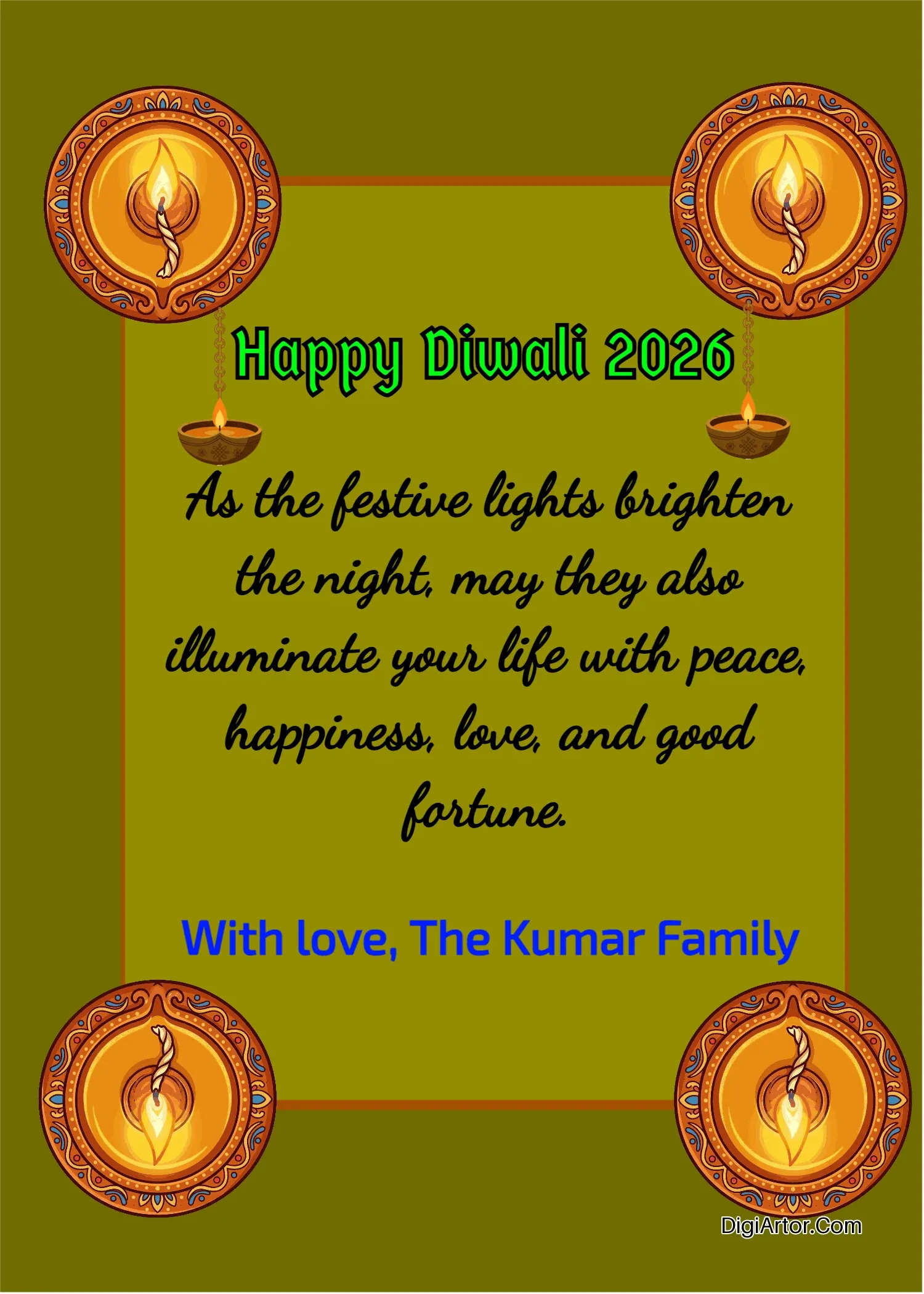 Diwali Greeting Card for Small Joys and Big Blessings Editable Template Reference Image