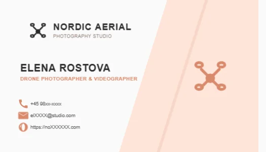 Customize Nordic Aerial Drone Photography Business (Visiting) Card Editable Template Reference Image