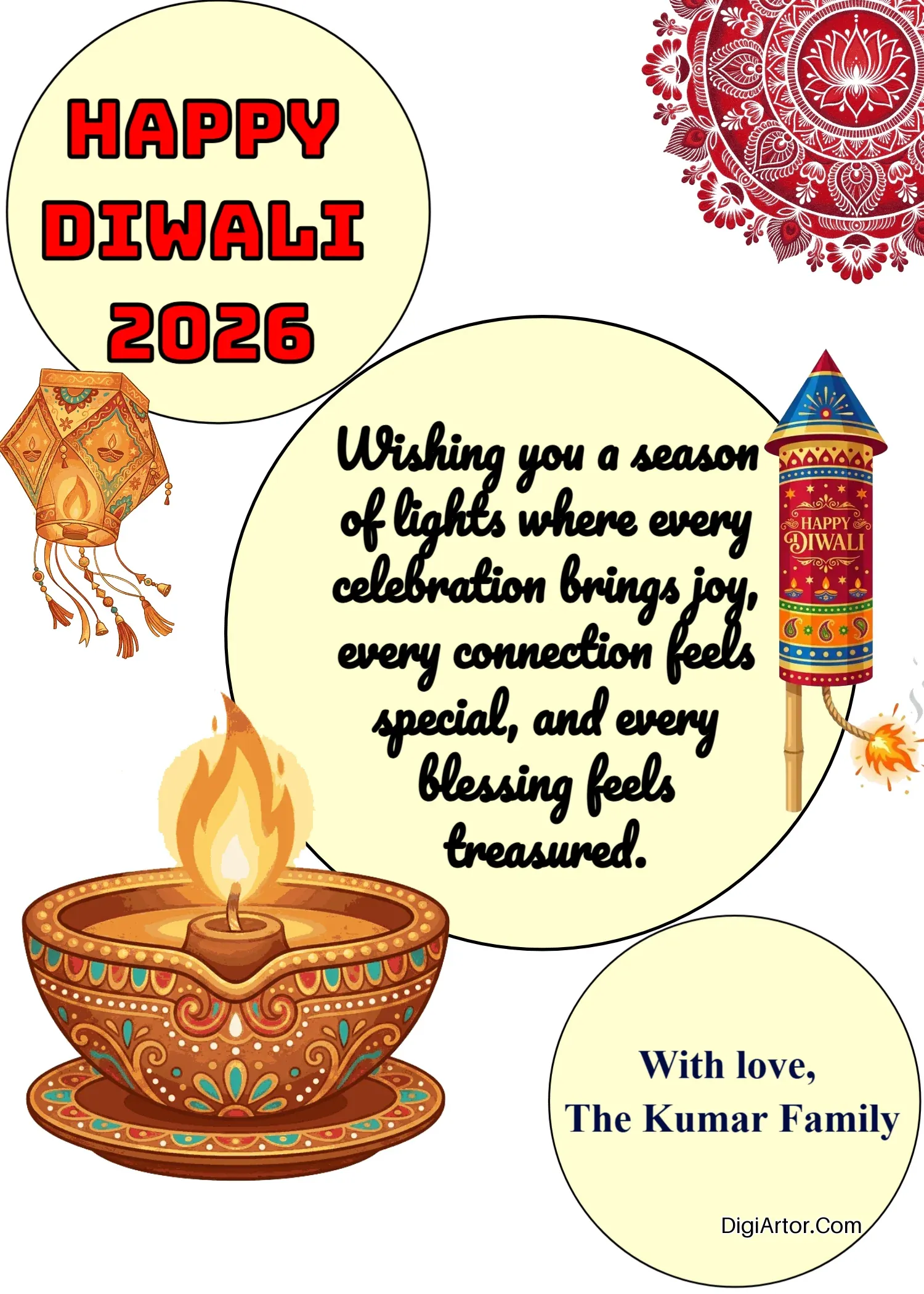 Diwali Wishes With Name for a Joyful Home and Bright Future Editable Template Reference Image