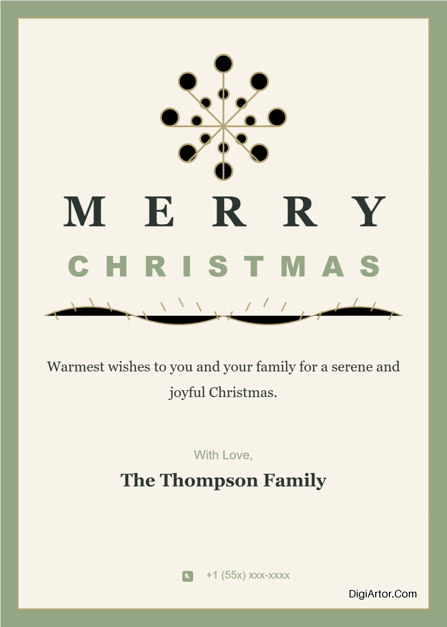 Christmas Greeting Card Editable Template Reference Image