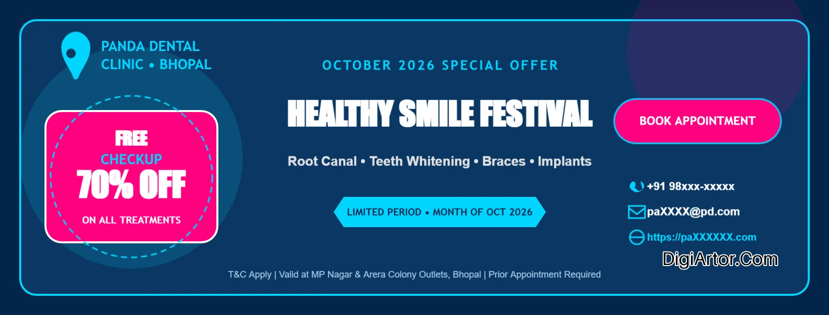 Dental Clinic Banner Ad Editable Template Reference Image