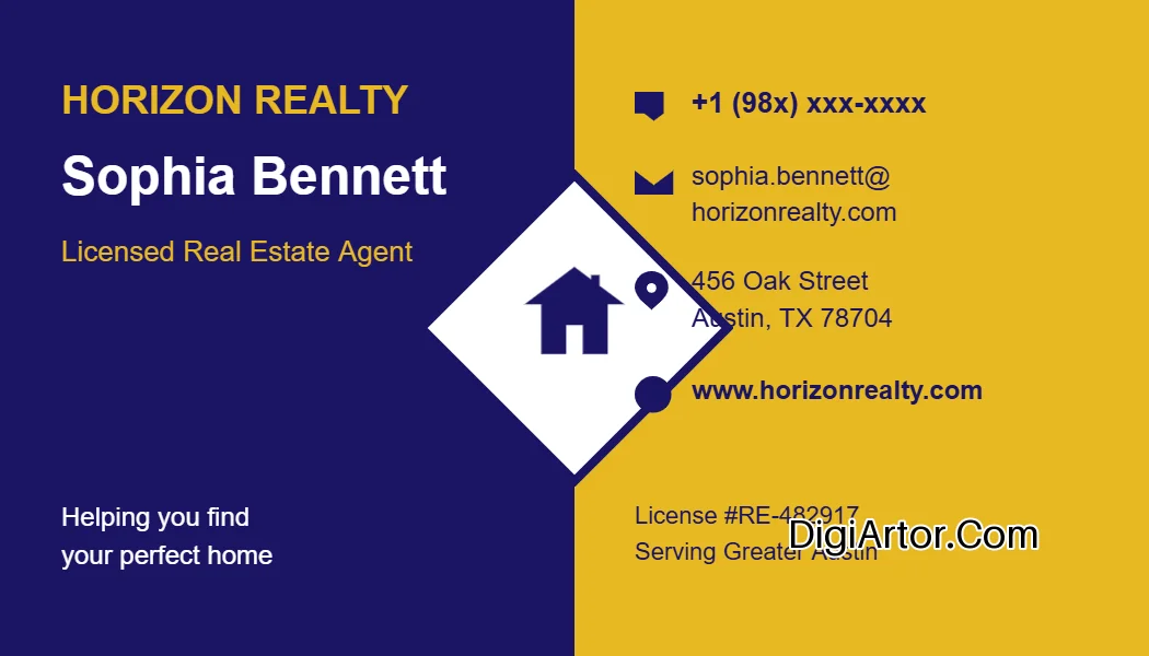 Real Estate Business (Visiting) Card Editable Template Reference Image