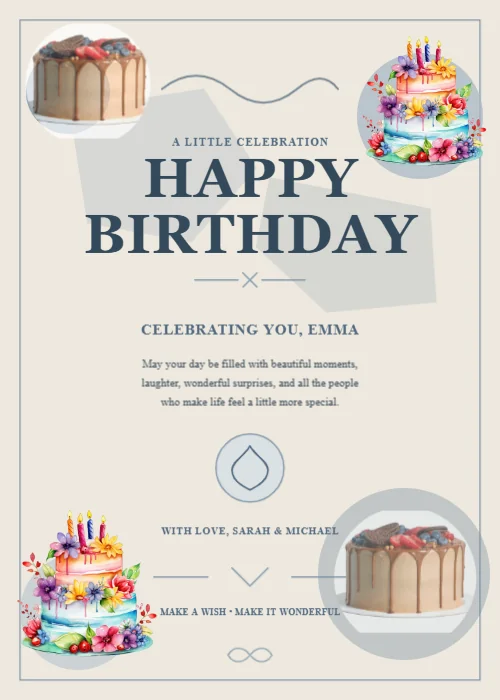 Birthday Greeting Card Editable Template Reference Image