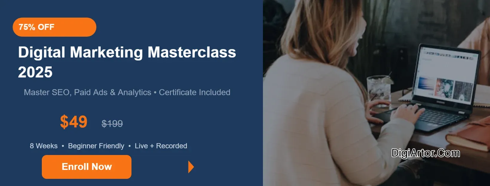 Editable Digital Marketing Course Banner Template – Customize Online Editable Template Reference Image