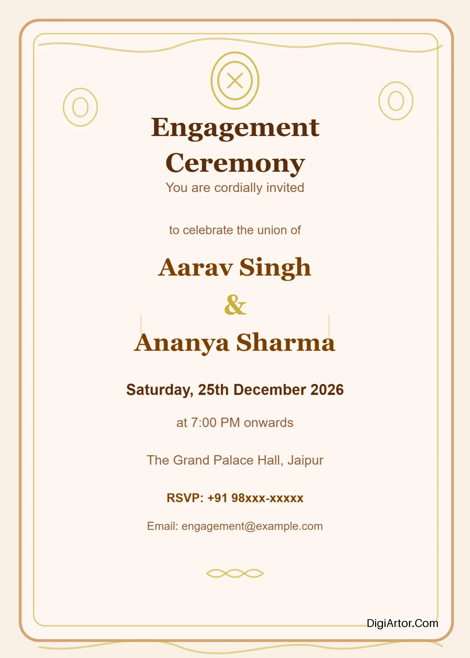 Engagement Invitation Card India Editable Template Reference Image