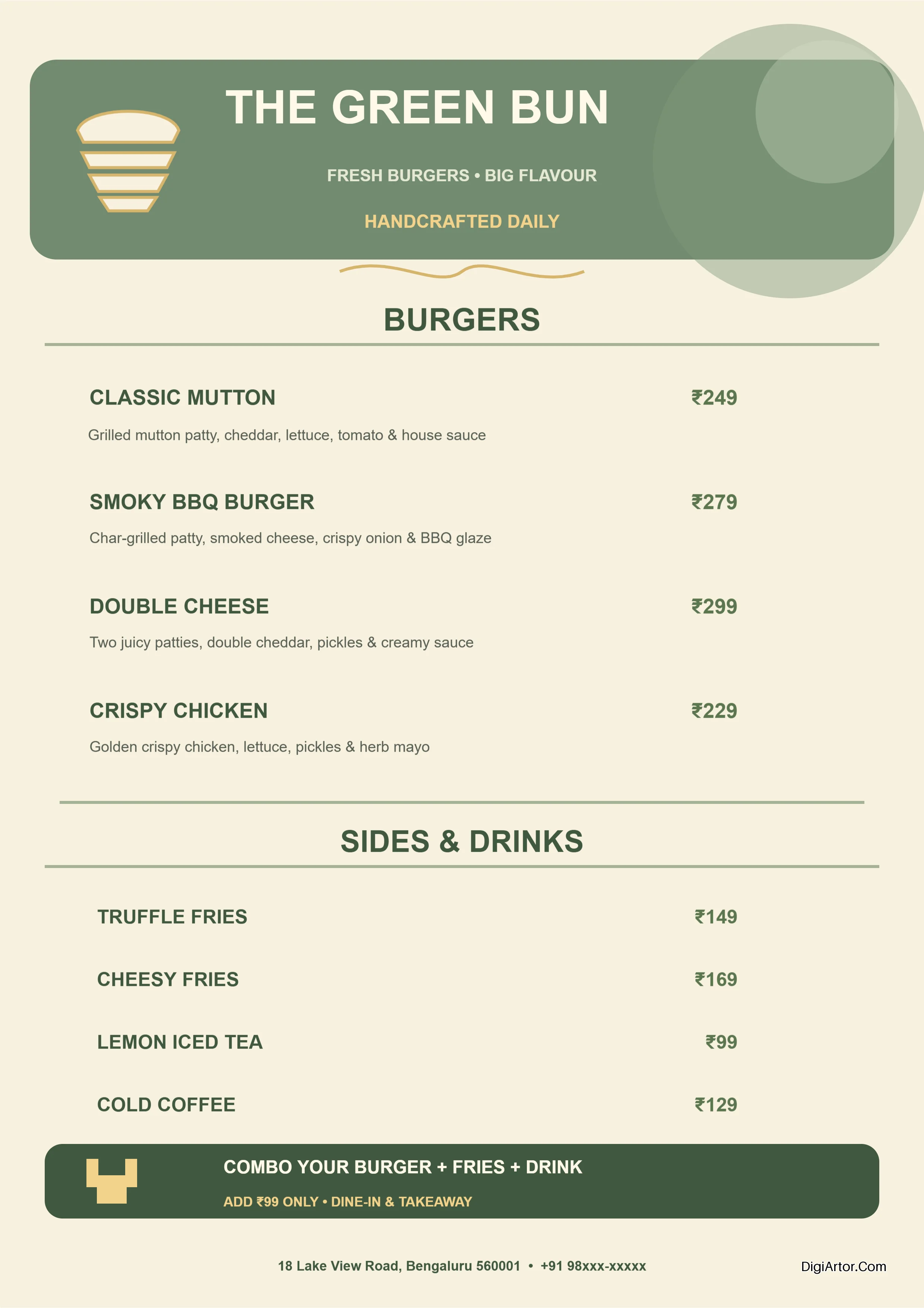 Burger Menu Editable Template Reference Image