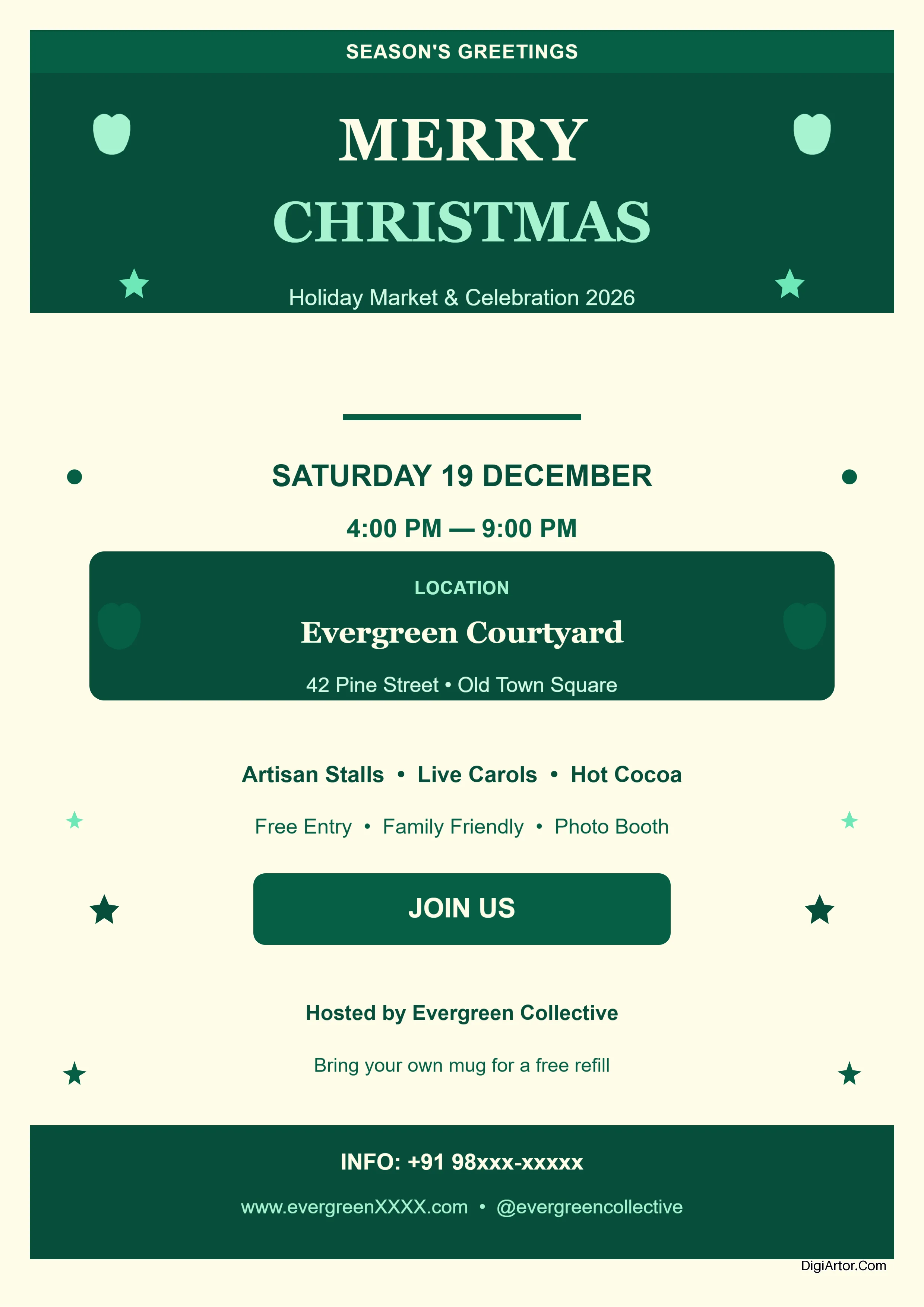 Merry Christmas Poster Editable Template Reference Image