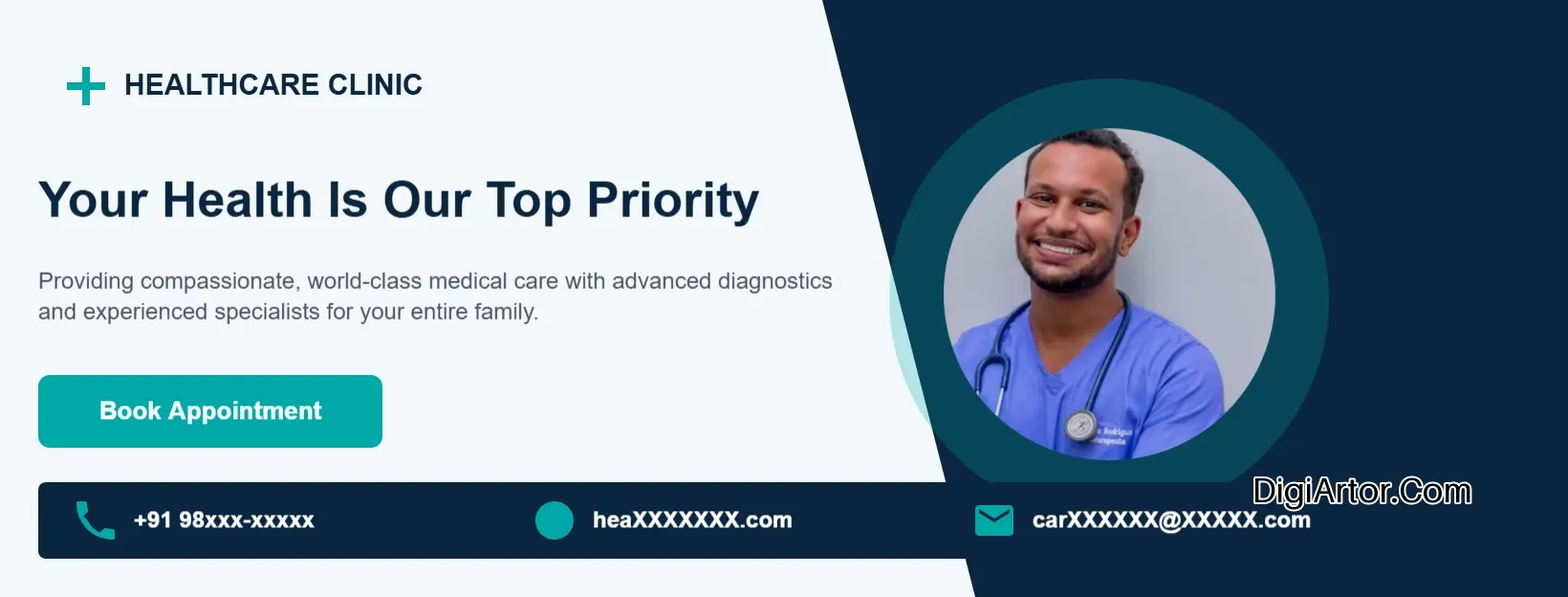 Medical Clinic Web Banner Template - Personalize Online Editable Template Reference Image