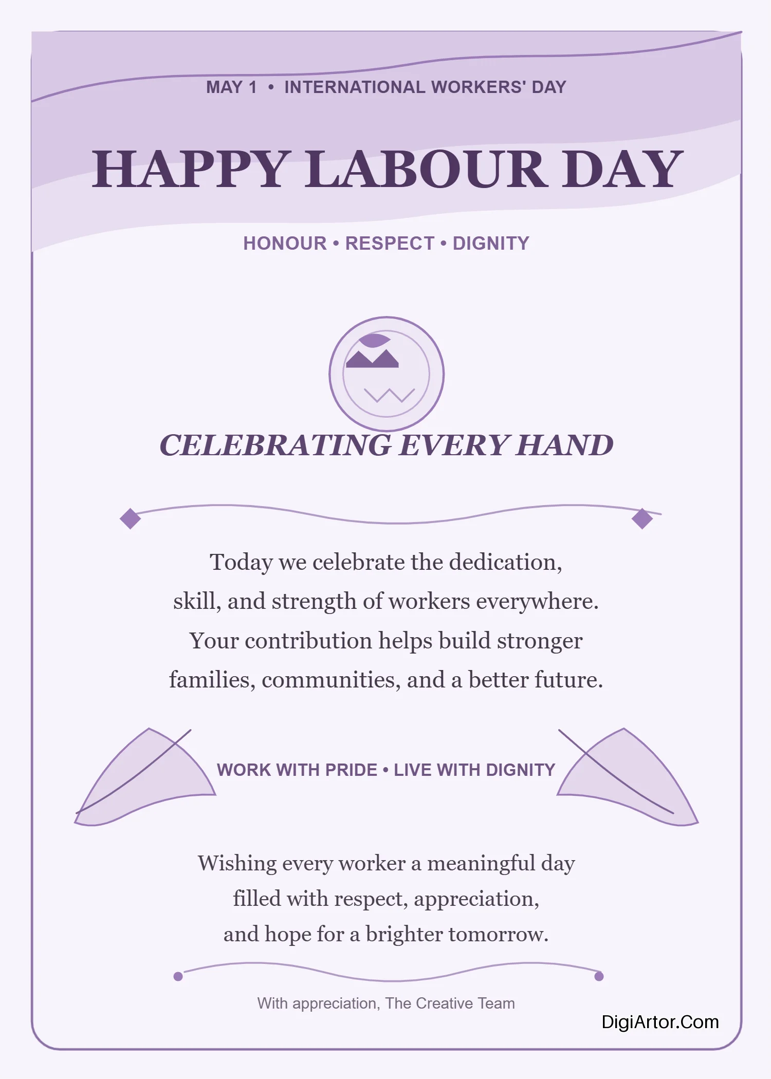 International Labour Day Greeting Card Editable Template Reference Image