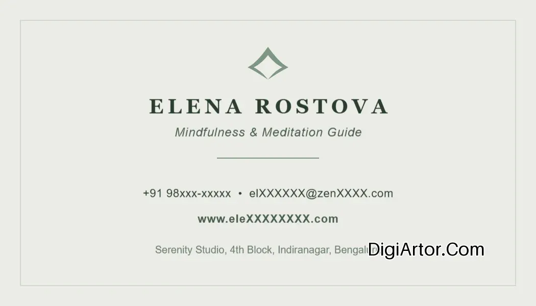 Zen Lotus Meditation Teacher Business (Visiting) Card Template Editable Template Reference Image