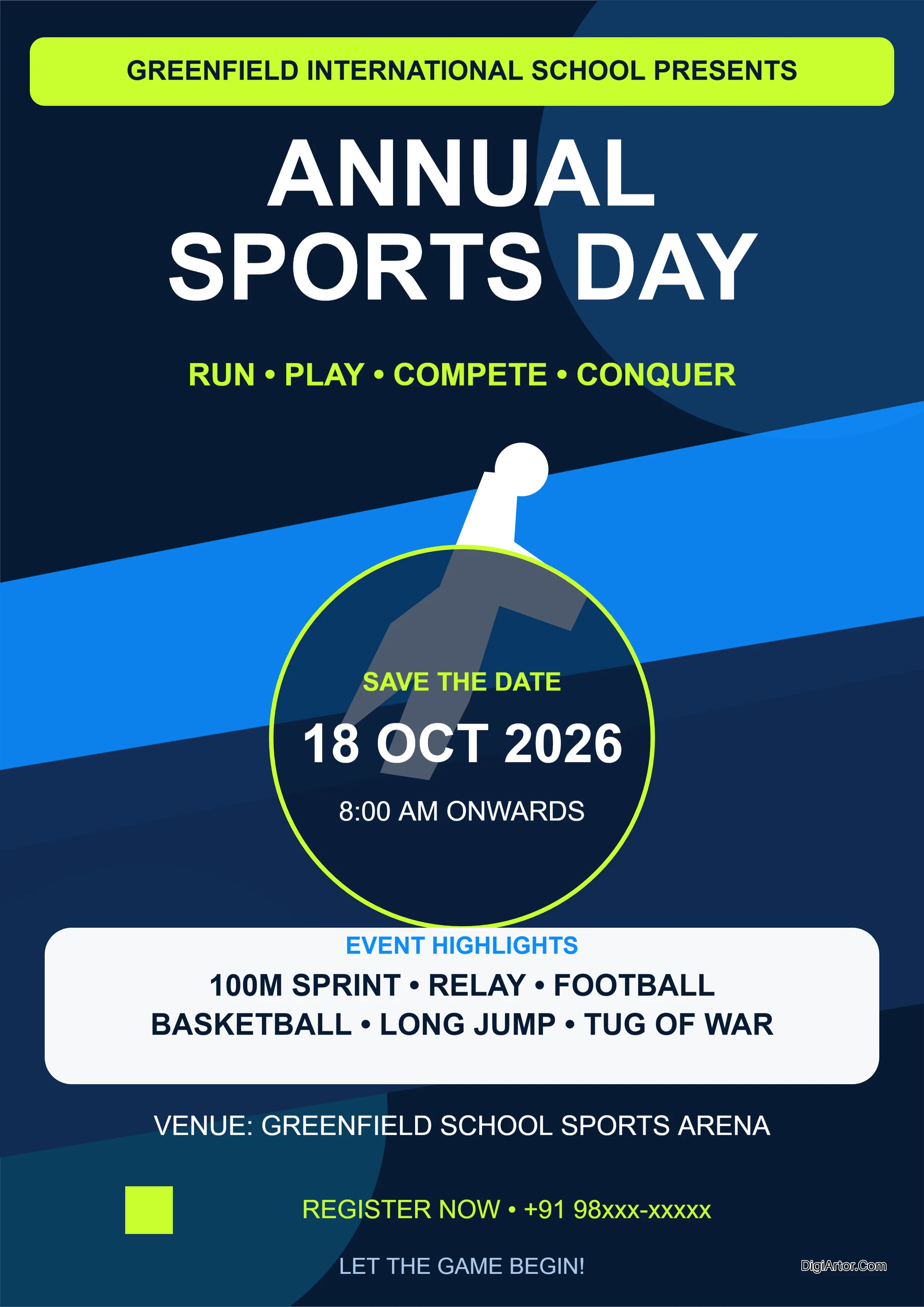 Customize an Exciting Sports Day Poster Online and Celebrate Your Champions Editable Template Reference Image