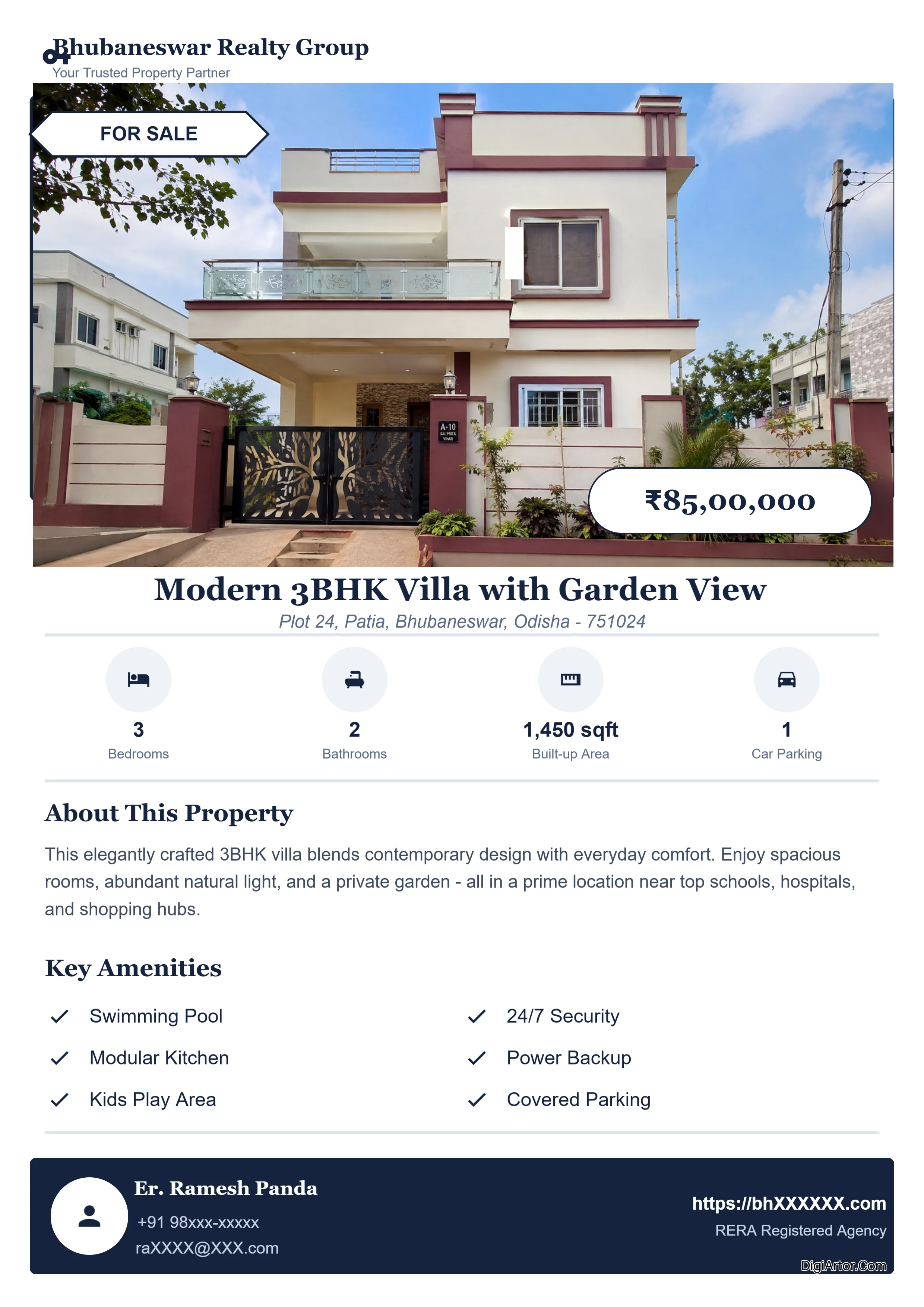 Real Estate Flyer Editable Template Reference Image