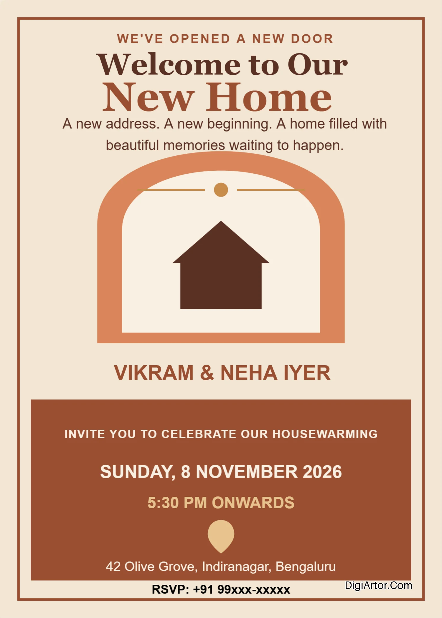 Free Housewarming invitation template Customize Download Editable Template Reference Image