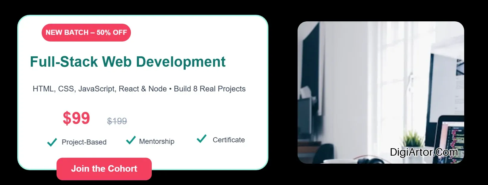 Full-Stack Course Banner Template You Can Edit & Download Editable Template Reference Image