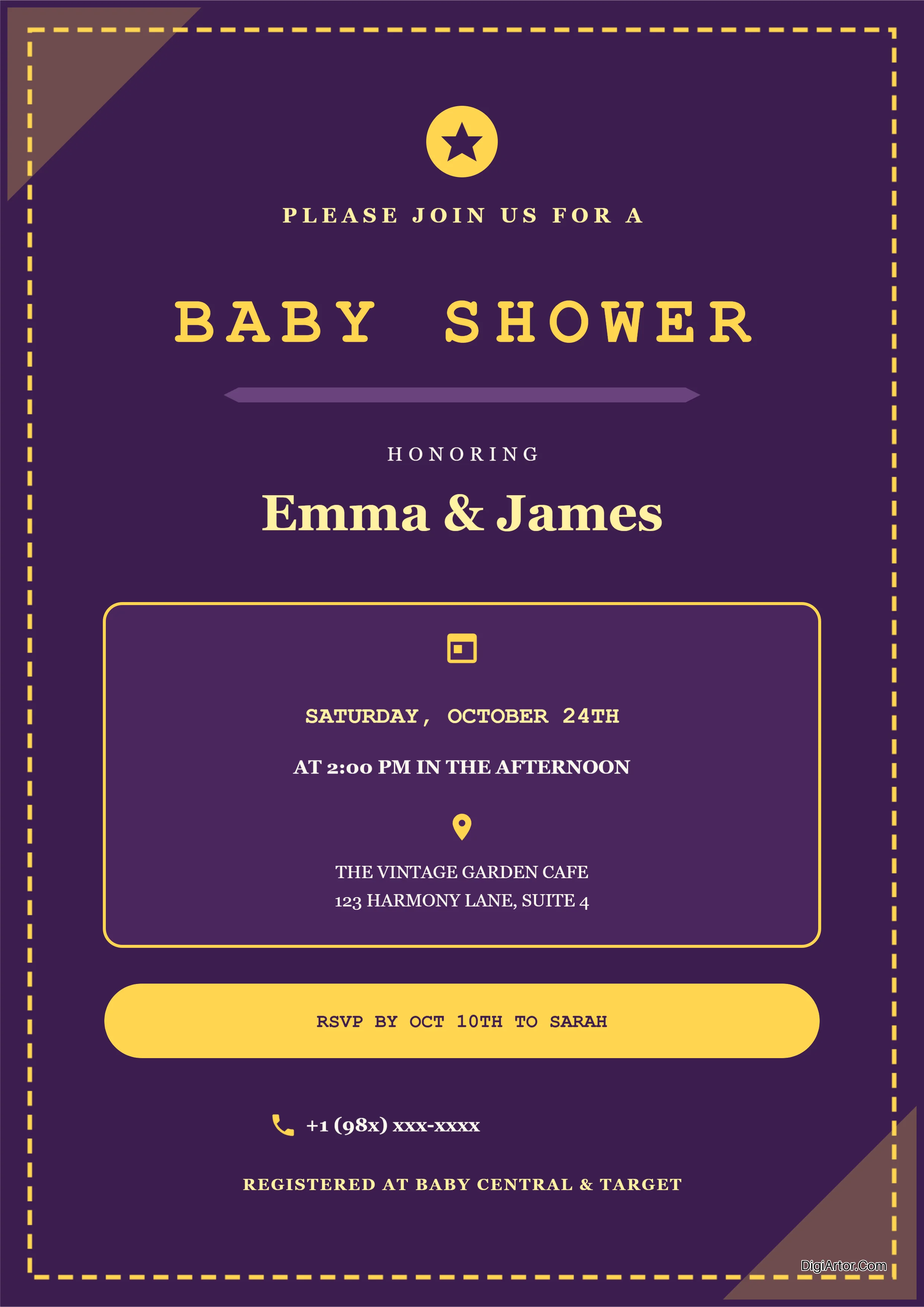 Baby Shower Poster Editable Template Reference Image