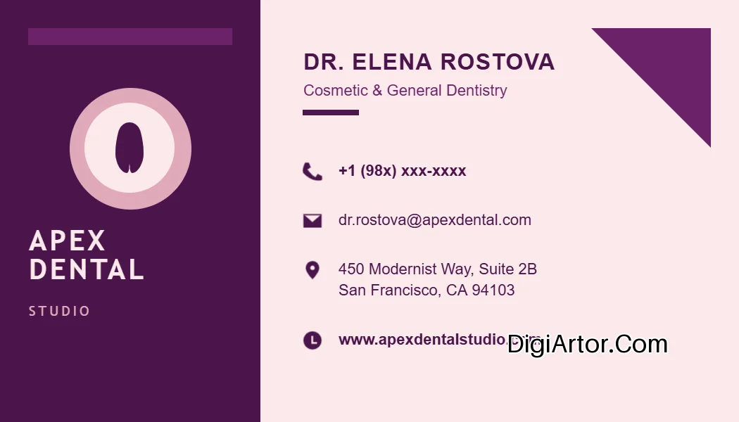 Dentist Business (Visiting) Card Editable Template Reference Image